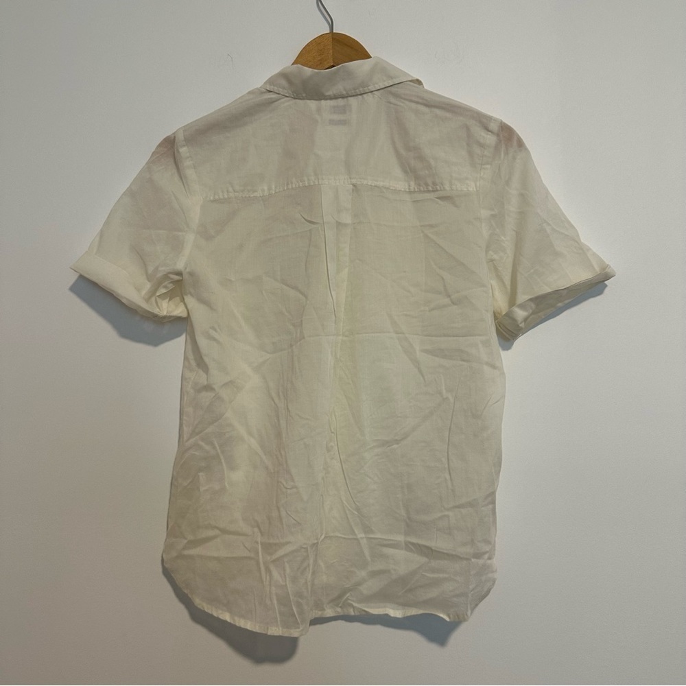 Faherty uptown organic cotton off white button down blouse - Picture 3 of 10